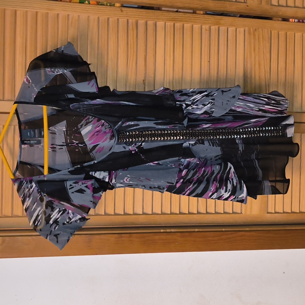 nosia nosia Brand Women's Pink, Black & Grey Tunic With Metal Studs Down Front